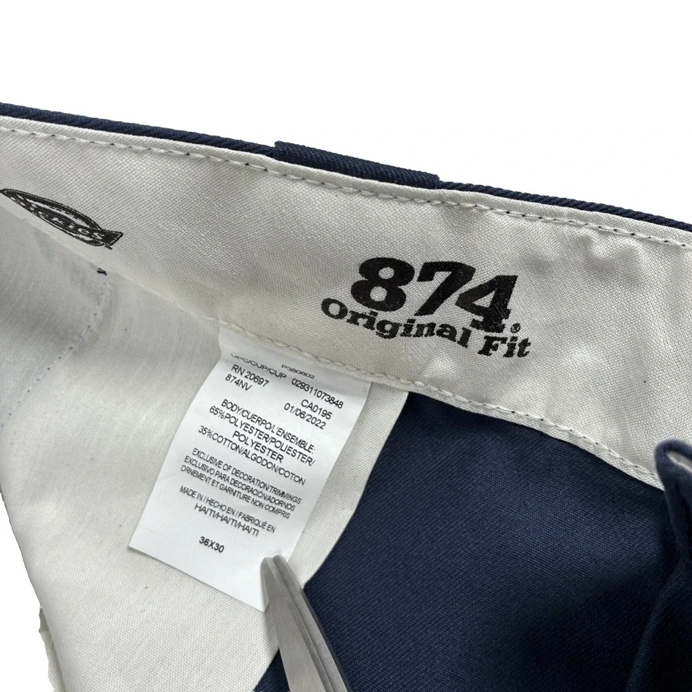 New Mens Dickies 874 Original Fit Work Pants Size 36x30 Blue NWT